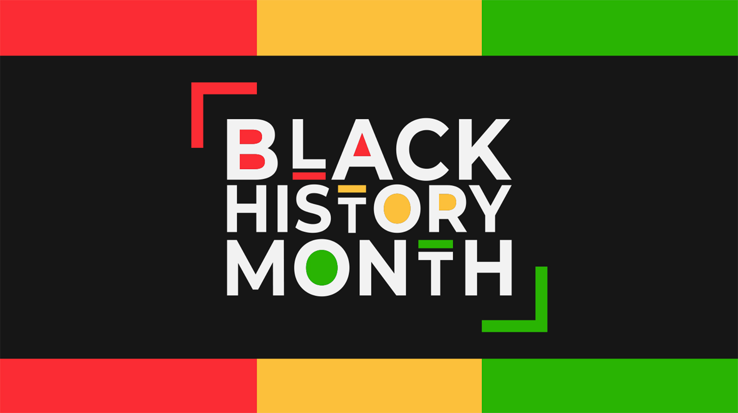 Black History Month green yellow and red graphic
