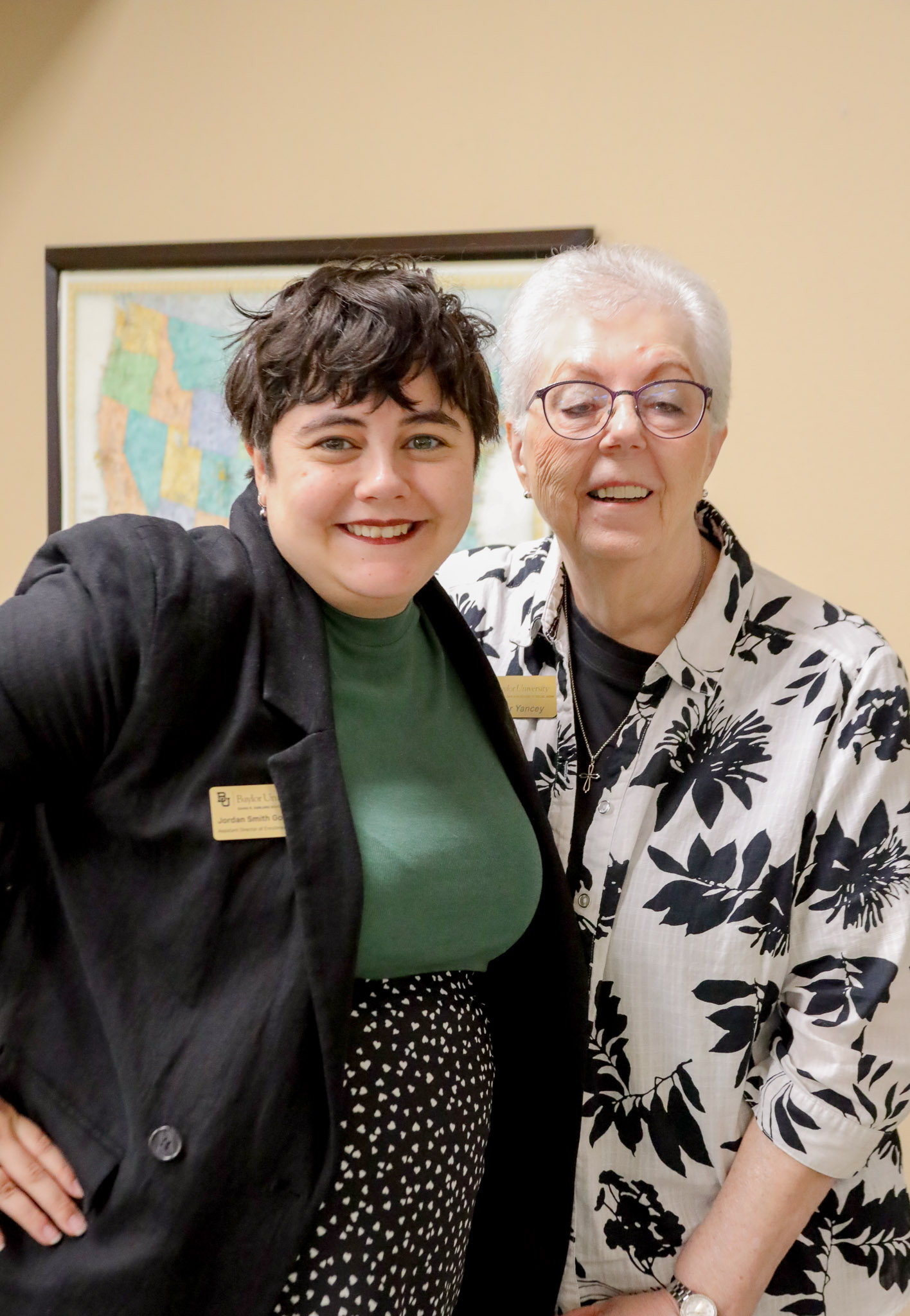 Garland School of Social Work Director of Enrollment, Jordan Goodnature and Gaynor Yancey