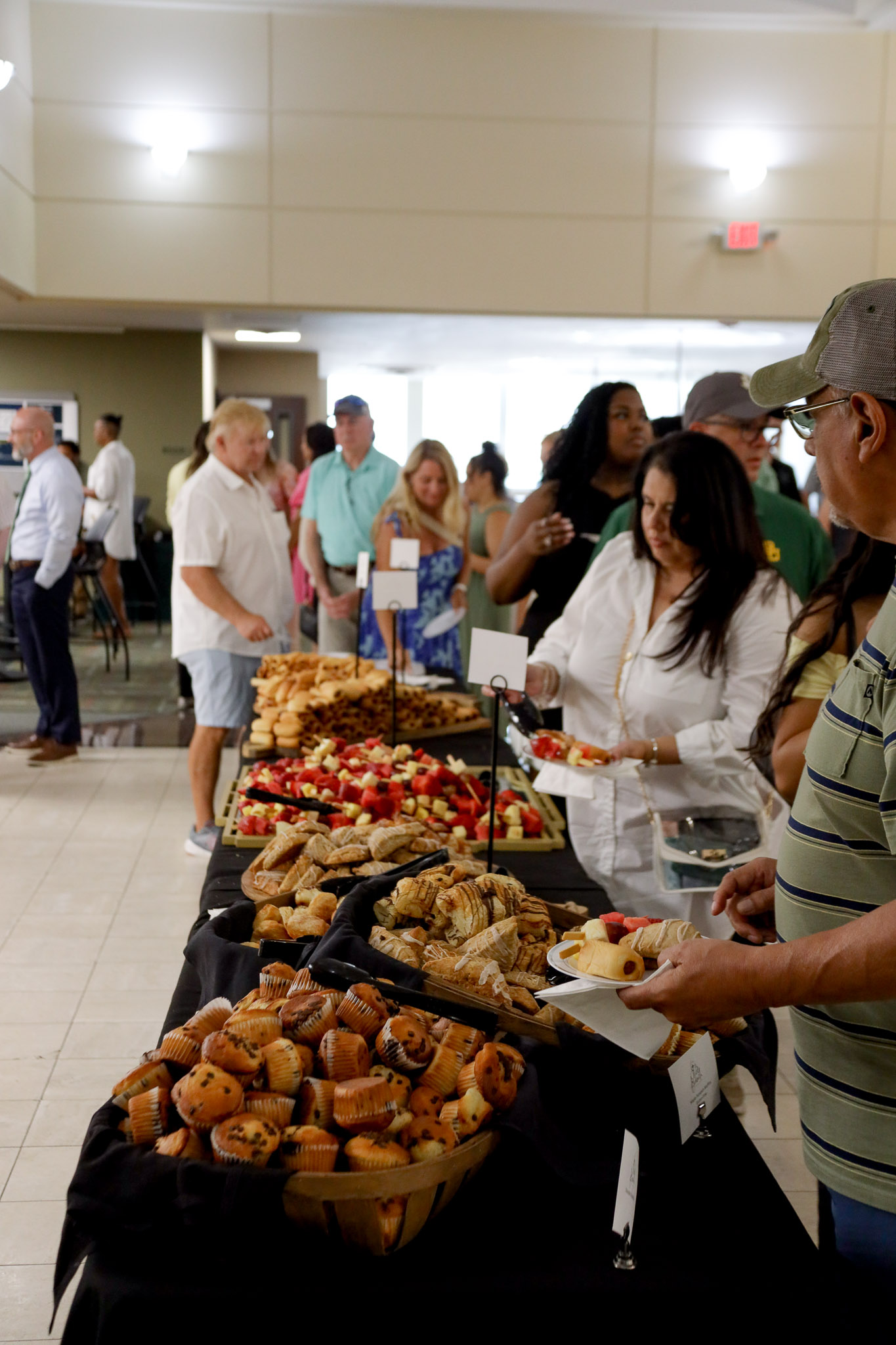 Garland Graduation Reception Guests Getting Food