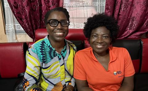 Dr. Boddie posing with a colleague in Ghana