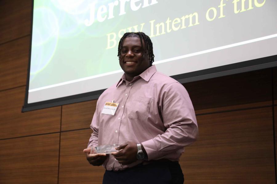 Jerrell with his award
