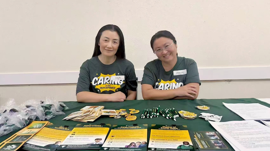 Dr Jinyu Liu and Dr Ling Xu at the Dallas Chinese Community Center Health Fair