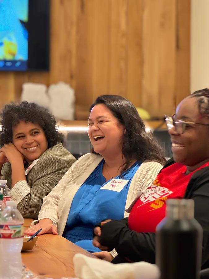 First SNPL Cohort Intensive 1 - Sarah Bey laughing in class
