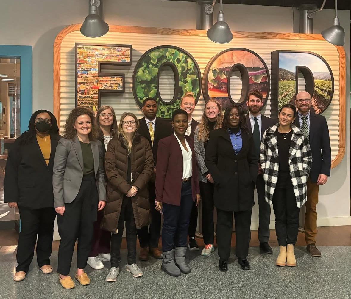 Student group learning about food insecurity