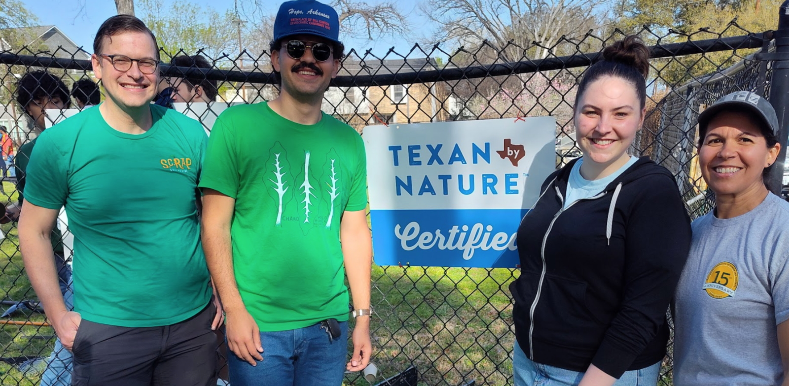 A group photo in the Community Garden