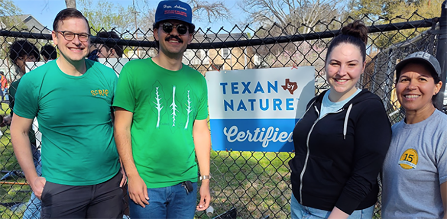 Dr King with a group at the Baylor Community Gardens